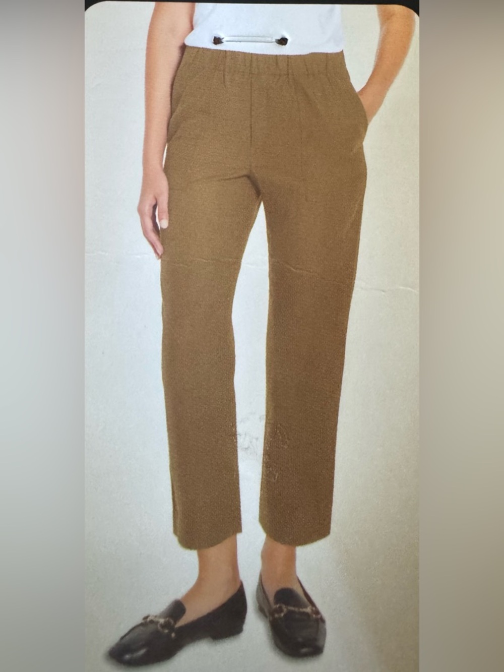 Banana Republic Tan Khaki Brown Pull On Cropped Ankle Pants